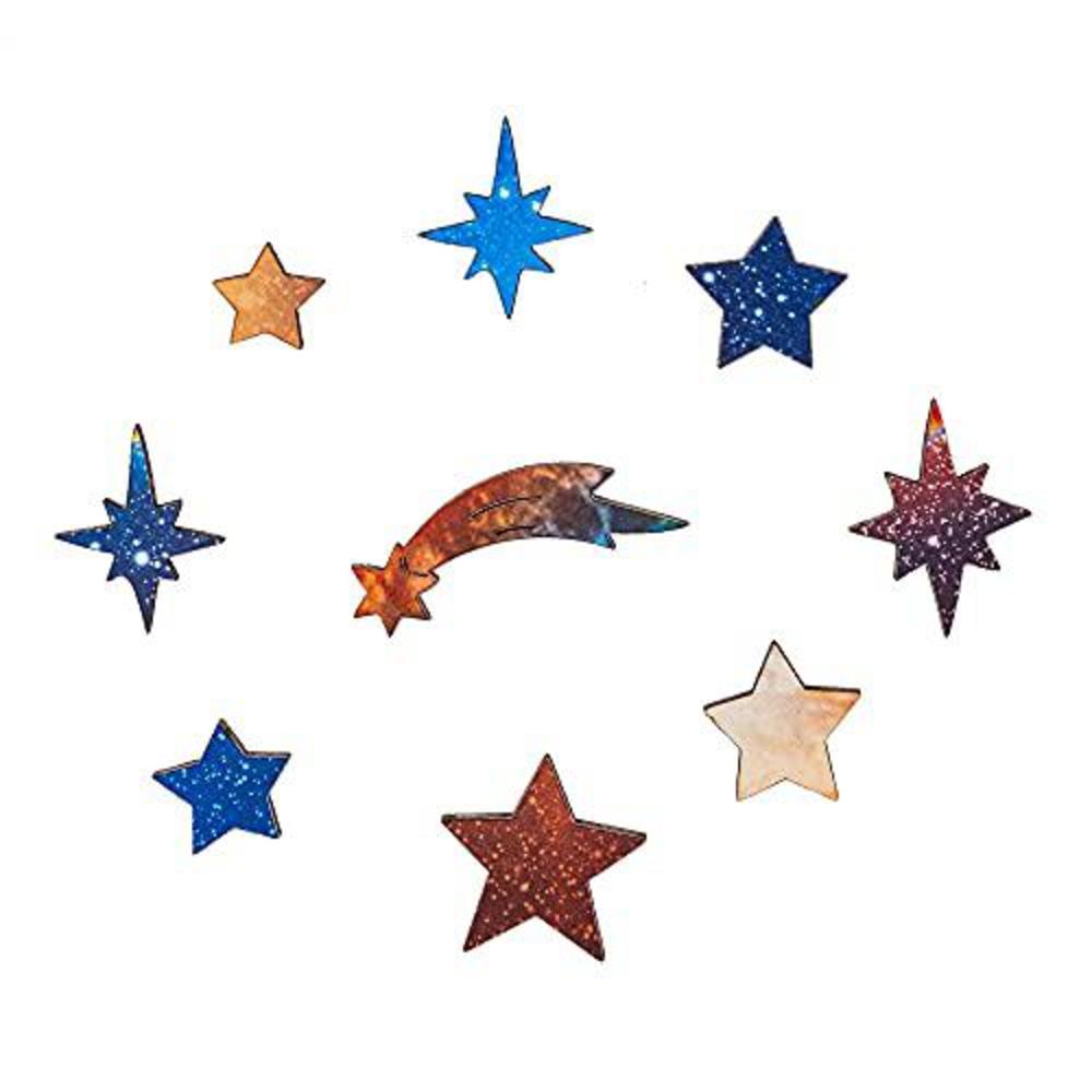 unidragon wooden puzzle jigsaw, best gift for adults and kids, unique shape jigsaw pieces space planet earth, 12.2 x 9 inches