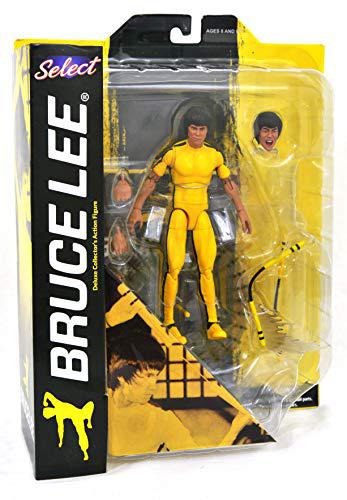 diamond select toys bruce lee (yellow jumpsuit version) select action figure, multicolor, standard