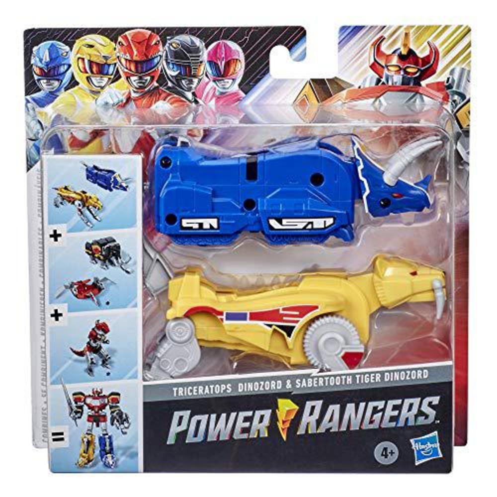 power rangers mighty morphin triceratops dinozord and sabertooth tiger dinozord toy 2-pack action figures part of dino megazo