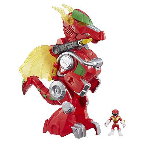 Power Rangers playskool heroes power rangers red ranger & dragon thunderzord, 3" action figure, 14" zord, lights & sounds, collectible toys