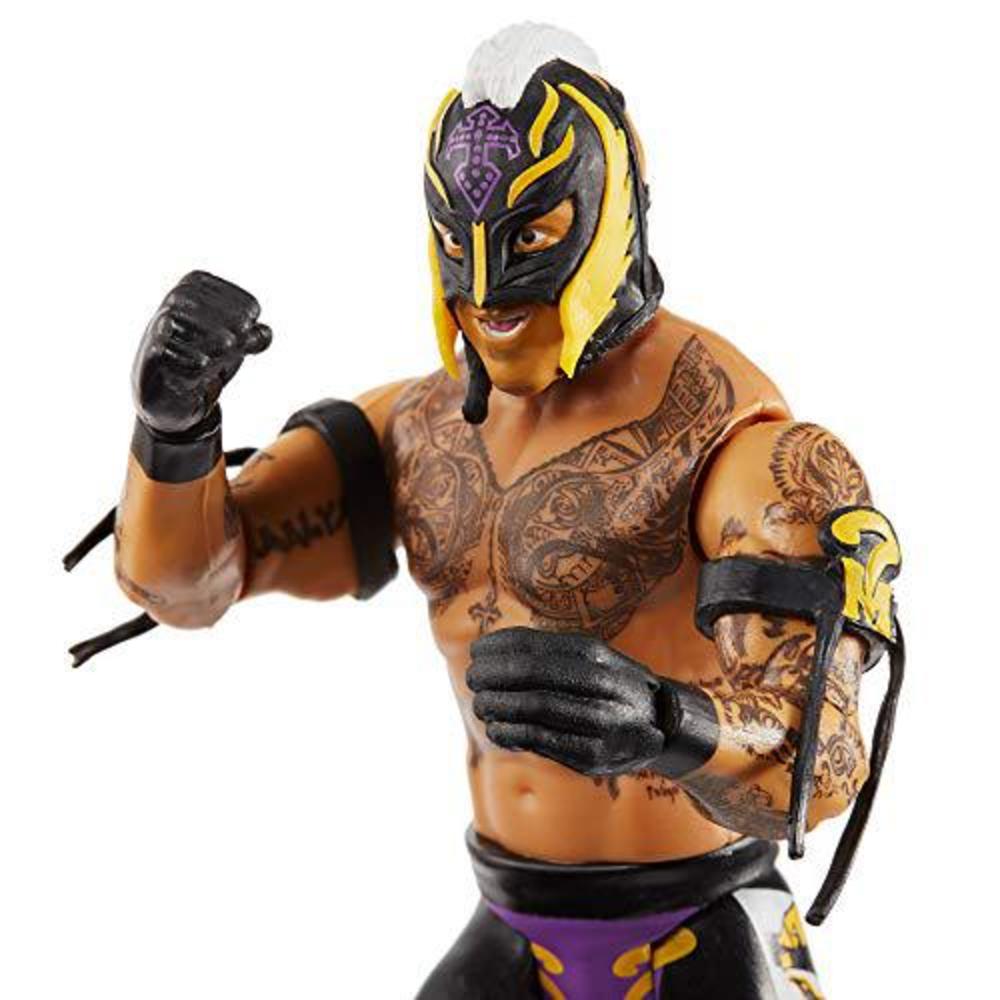 WWE Mattel wwe rey mysterio basic series #104 action figure in 6-inch scale with articulation & ring gear