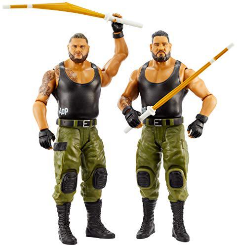 WWE Mattel wwe authors of pain: akam vs rezar battle pack series #63 with two 6-inch articulated action figures & ring gear