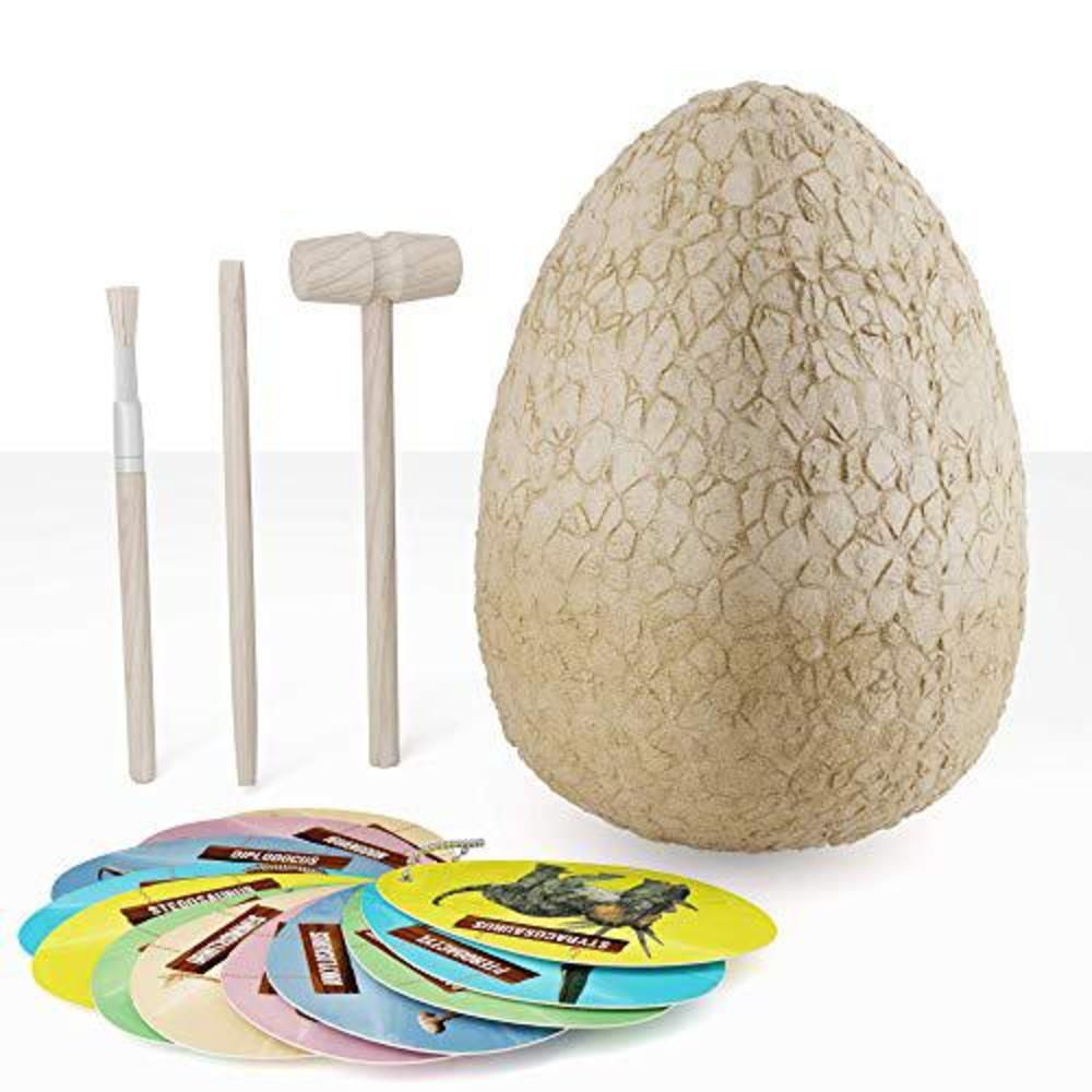 Dan&Darci jumbo dino egg - unearth 12 unique large surprise dinosaurs in one giant filled egg - discover dinosaur archaeology science s