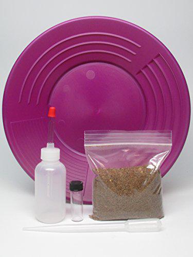 Martin gold mining pan kit 10" with pay dirt color purple find the gold!