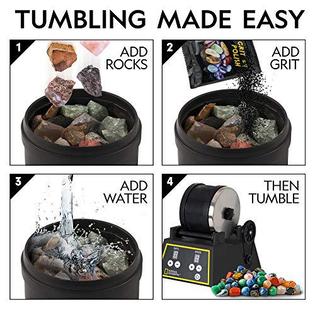 National Geographic national geographic hobby rock tumbler kit - rock  polisher for kids & adults, noise-reduced barrel, grit, 2.5 pounds raw gems