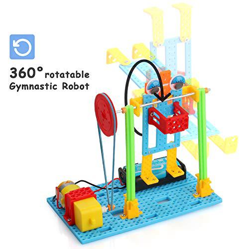 Poraxy 5 set stem kit, dc motor assembly robotic kit stem projects, stem toys for kids, electronic building science experiments diy 