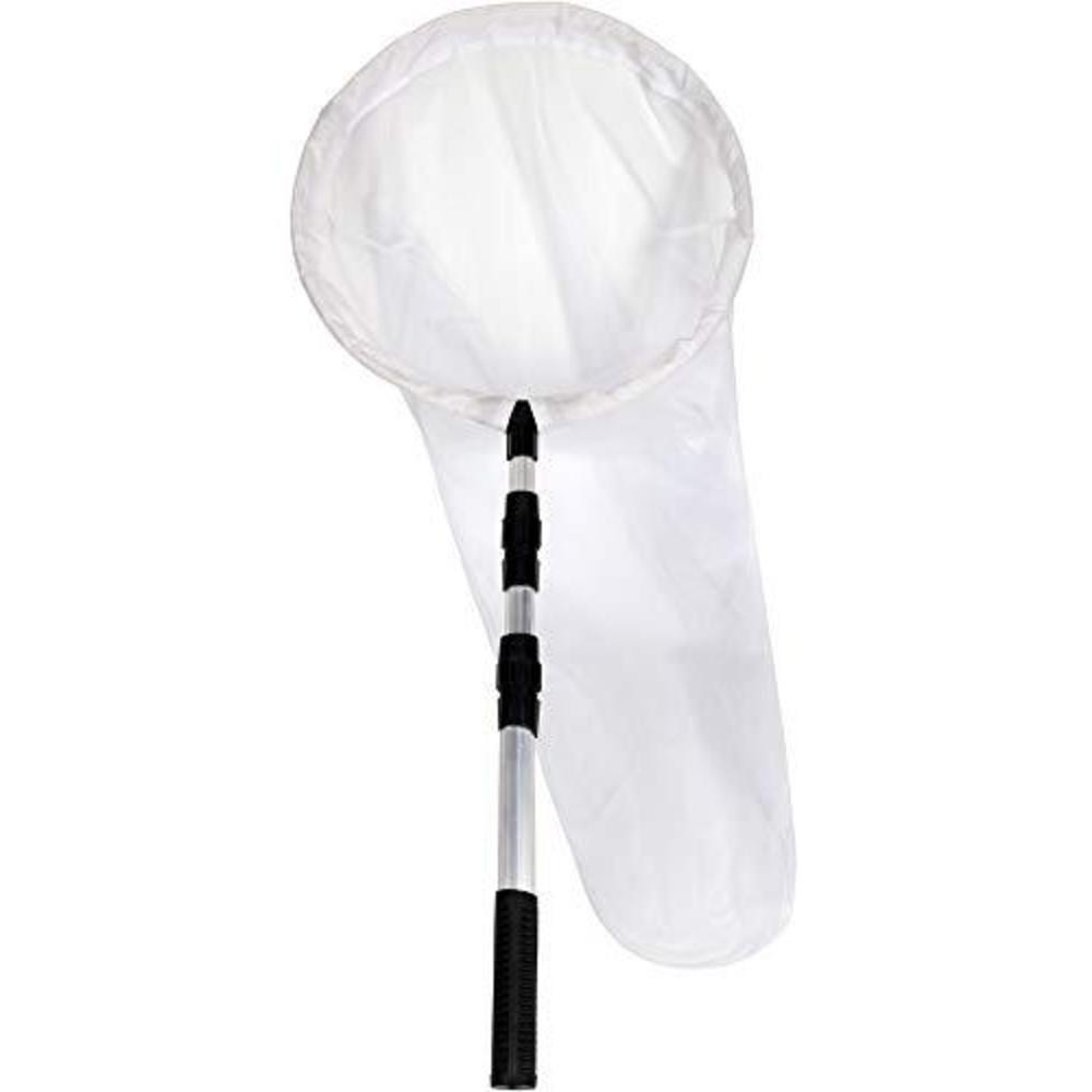 restcloud large insect and butterfly net bug catching net bird net with 14" ring, 32" net depth, handle extends to 36 inches 