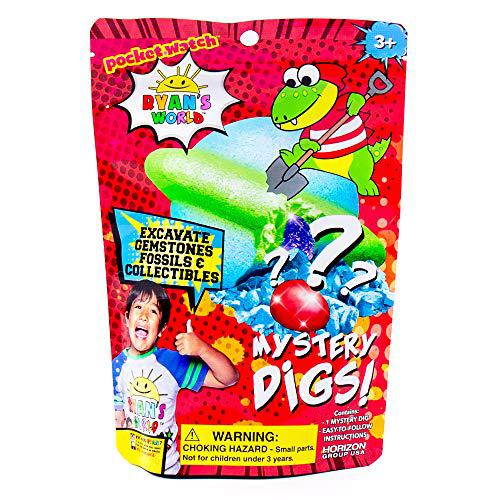ryan\'s world ryan's world mystery digs, blind bags, 3 mystery options, gem dig, slimygloop dig, fizzing dig by horizon group usa