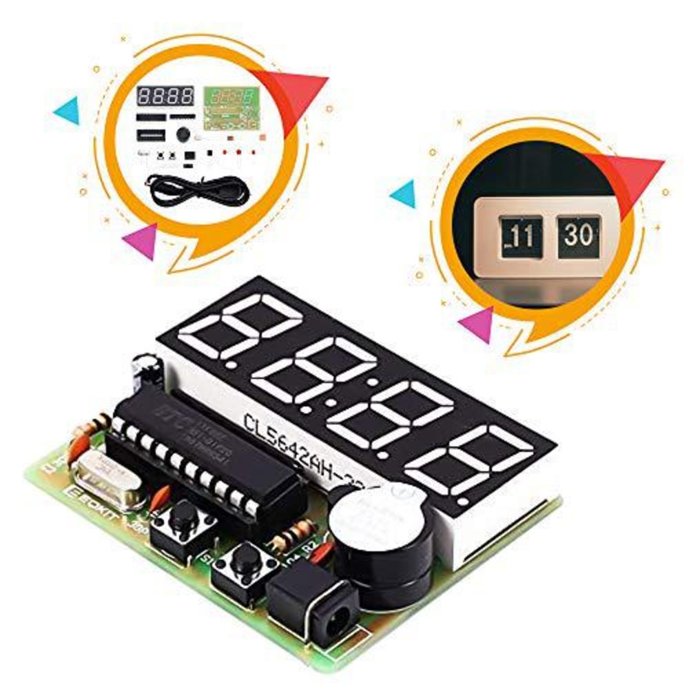 whdts 4-digit digital clock kits with pcb for soldering practice learning electronics with english instructions