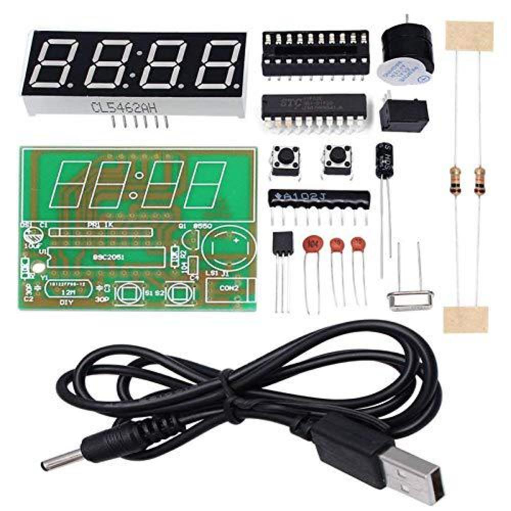 whdts 4-digit digital clock kits with pcb for soldering practice learning electronics with english instructions
