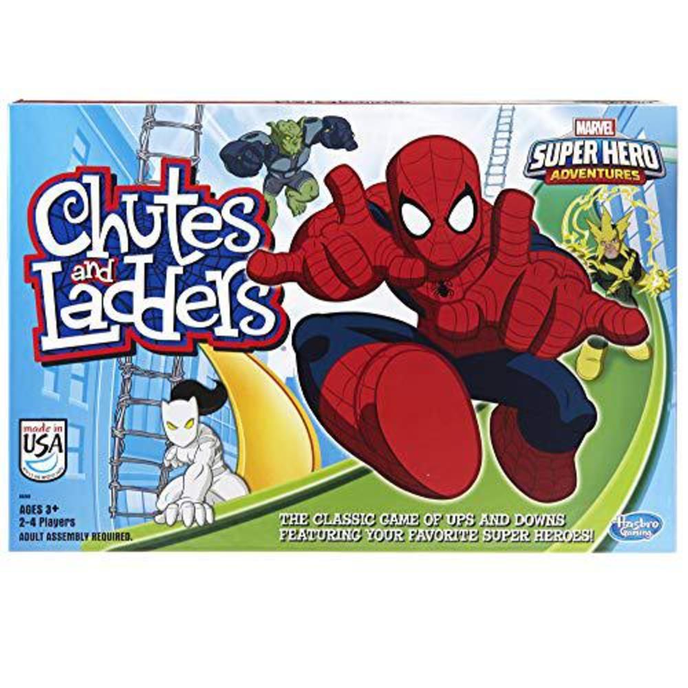 hasbro gaming marvel spider-man web warriors chutes & ladders game ( exclusive)