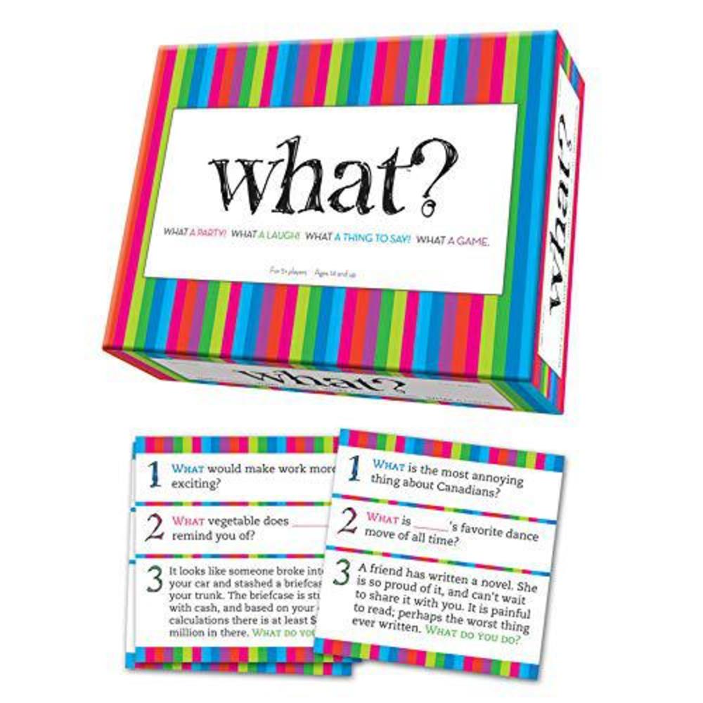 Outset Media what? party game - answer silly questions & guess who said what - the ultimate laugh out loud board game (features 288 questi