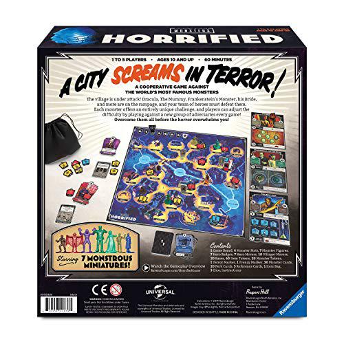 ravensburger horrified: universal monsters strategy board game for ages 10 & up