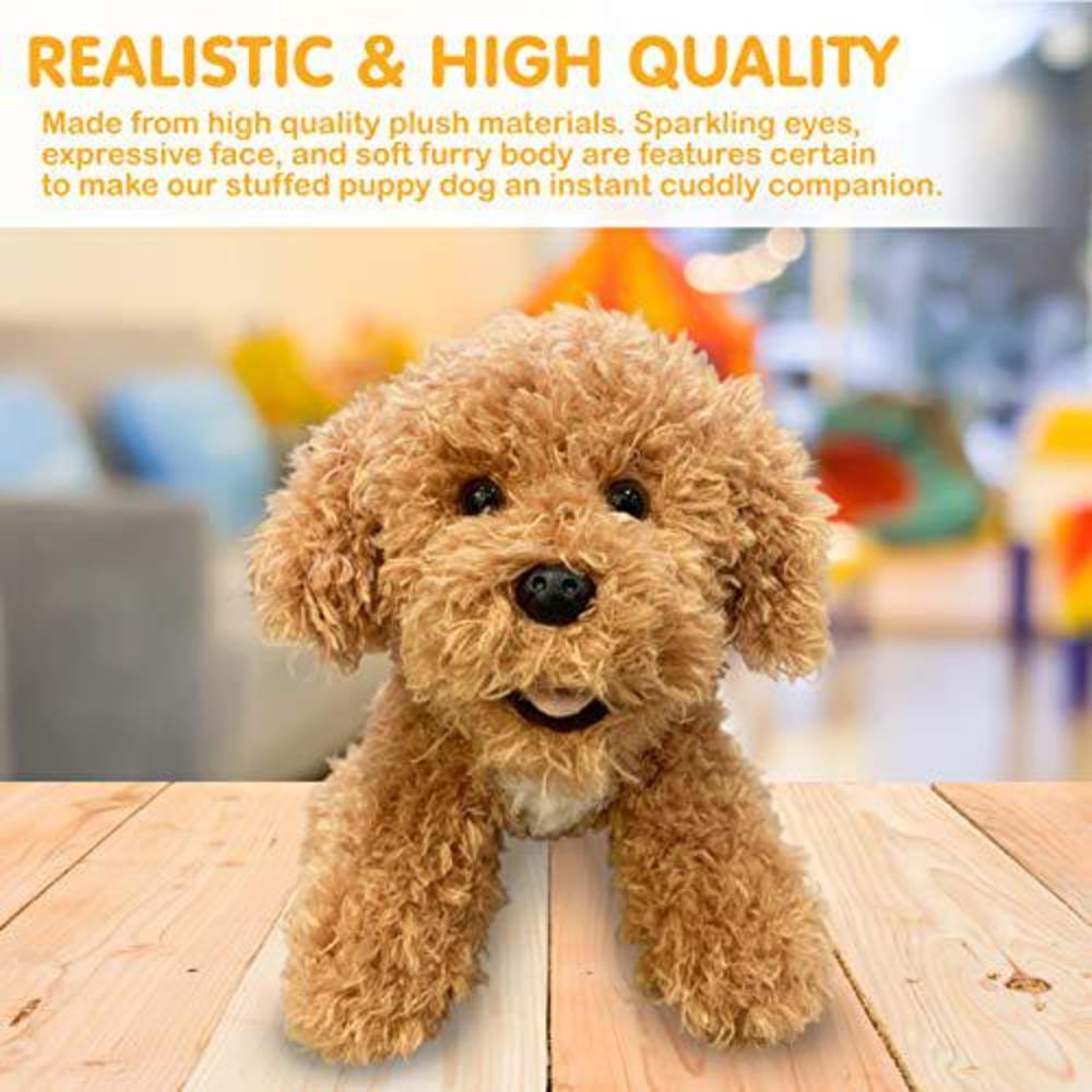 Aurora aurora labradoodle - plush stuffed animal puppy dog - adorable  goldendoodle for gifts, emotional support, toy - golden brown
