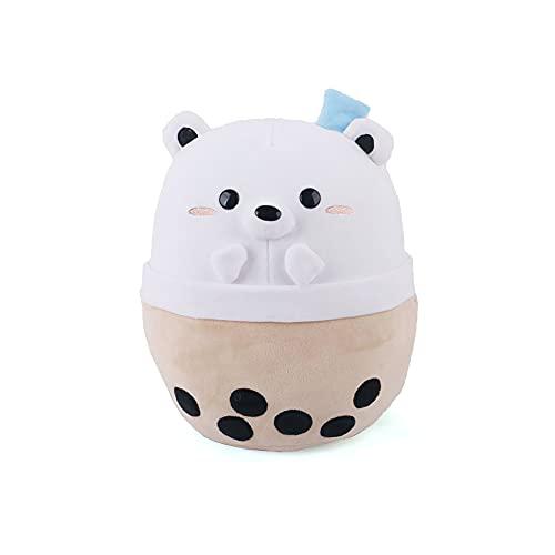 avocatt polar bear boba plushie - 10 inches ice bubble milk tea asian comfort food soft plush toy stuffed animal - kawaii cut
