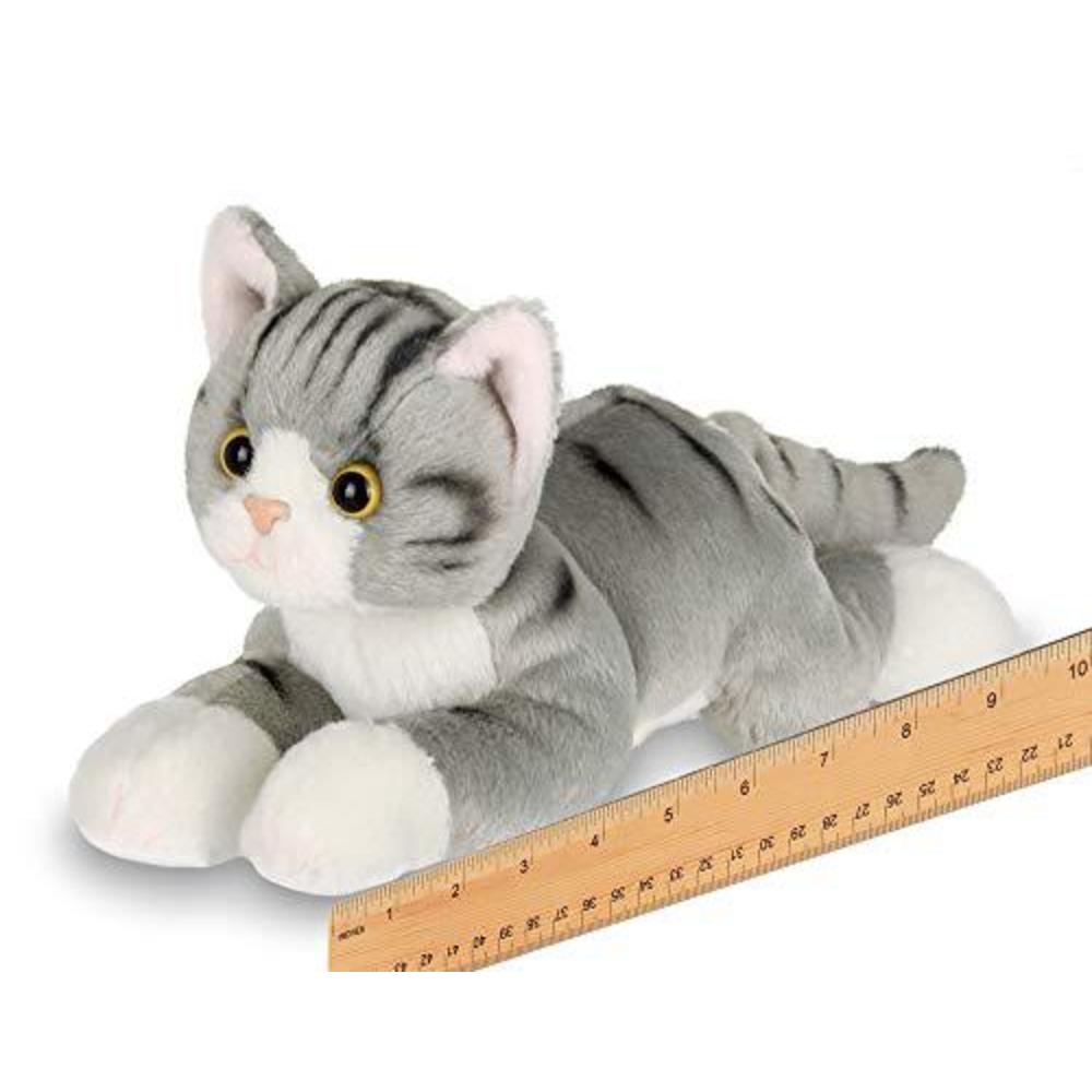 Bearington Collection bearington lil' socks small plush stuffed animal gray striped tabby cat, kitten 8 inch