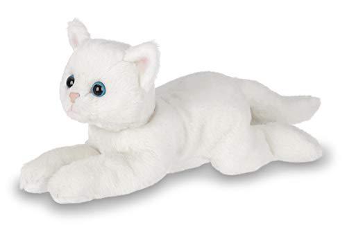 Bearington Collection bearington lil' muffin small plush stuffed animal white cat, kitten 8 inch