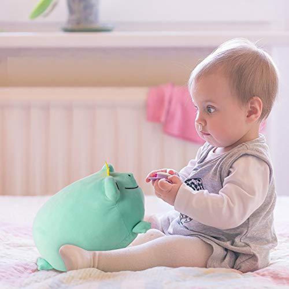 CAZOYEE super soft frog plush stuffed animal, cute frog snuggly hugging pillow, adorable frog plushie toy gift for kids toddlers chil