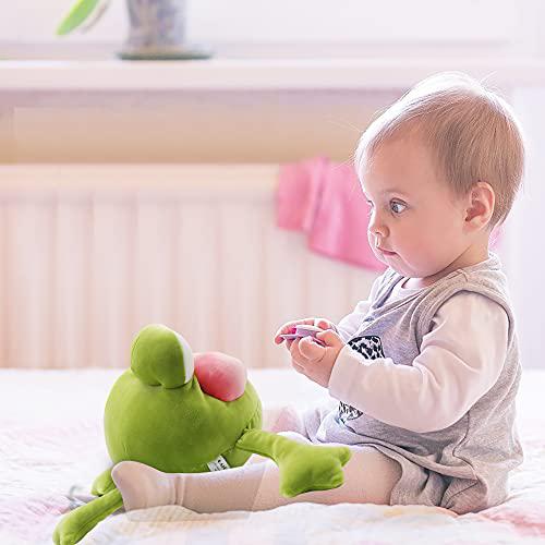 CAZOYEE soft frog plush stuffed animal, funny frog snuggly hugging pillow, frog cute plushie, adorable plush frog toy gift for kids c