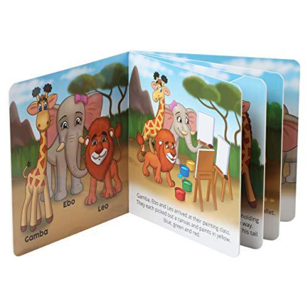 Dazmers safari animals plush and book set - stuffed animals of 3 savanna animals with storybook - 12? soft safari toys for boys and g