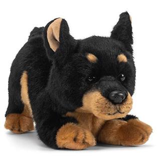 DEMDACO demdaco doberman pinscher dog black and tan 10 inch