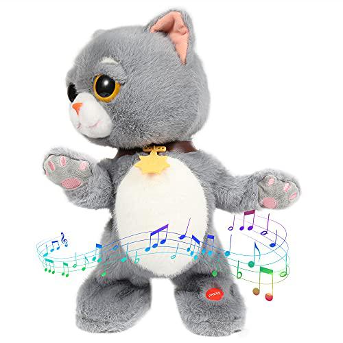 gebra Baby Toys 12 18 Months Singing Dancing Talking cat Toddler Toys Interactive cat Plush Early Learning Educational Musical Toy gif