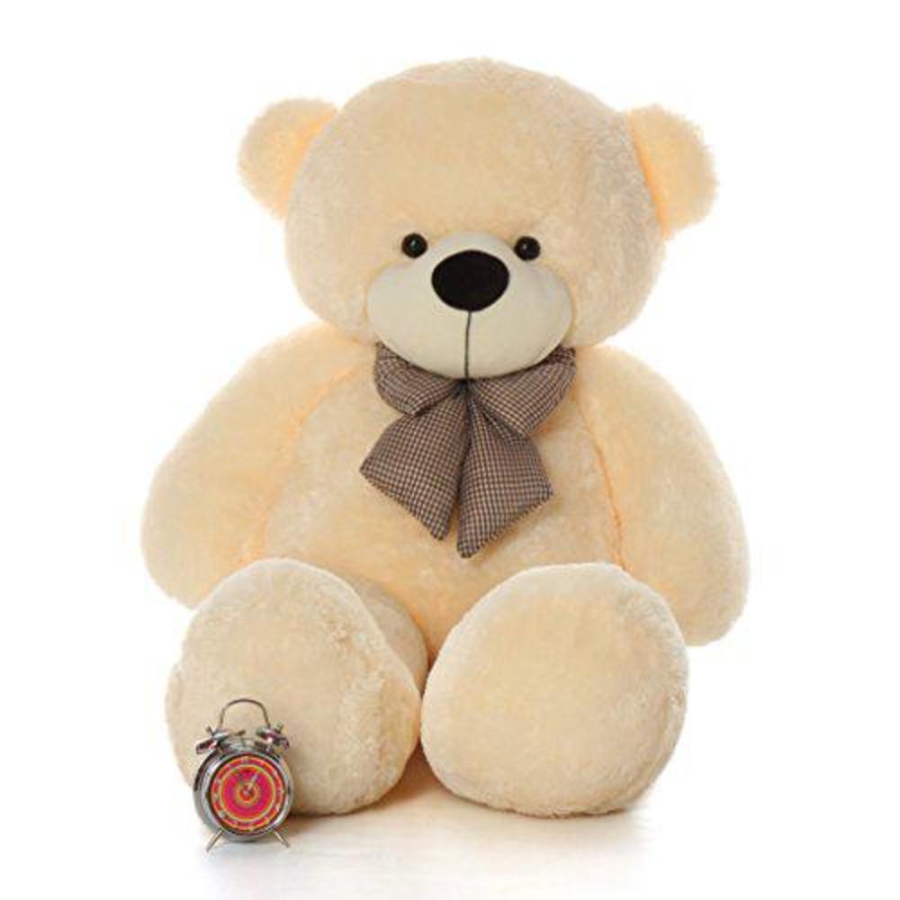 giant teddy 5 foot life size teddy bear huge stuffed animal toy huggable cute cuddles bear (vanilla cream)