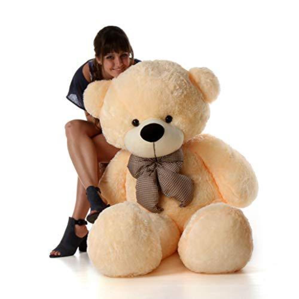 giant teddy 5 foot life size teddy bear huge stuffed animal toy huggable cute cuddles bear (vanilla cream)
