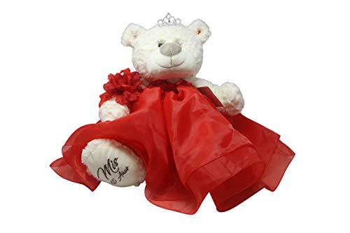 Kinnex Collections by Amanda 16" quince anos quinceanera last doll teddy bear with dress (centerpiece) ~red~ b16831-14