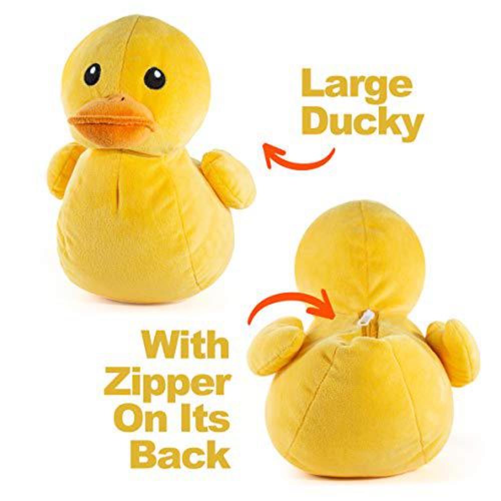 prextex carry along plush ducky with 5 little plush ducklings - 6 piece soft stuffed animals playset