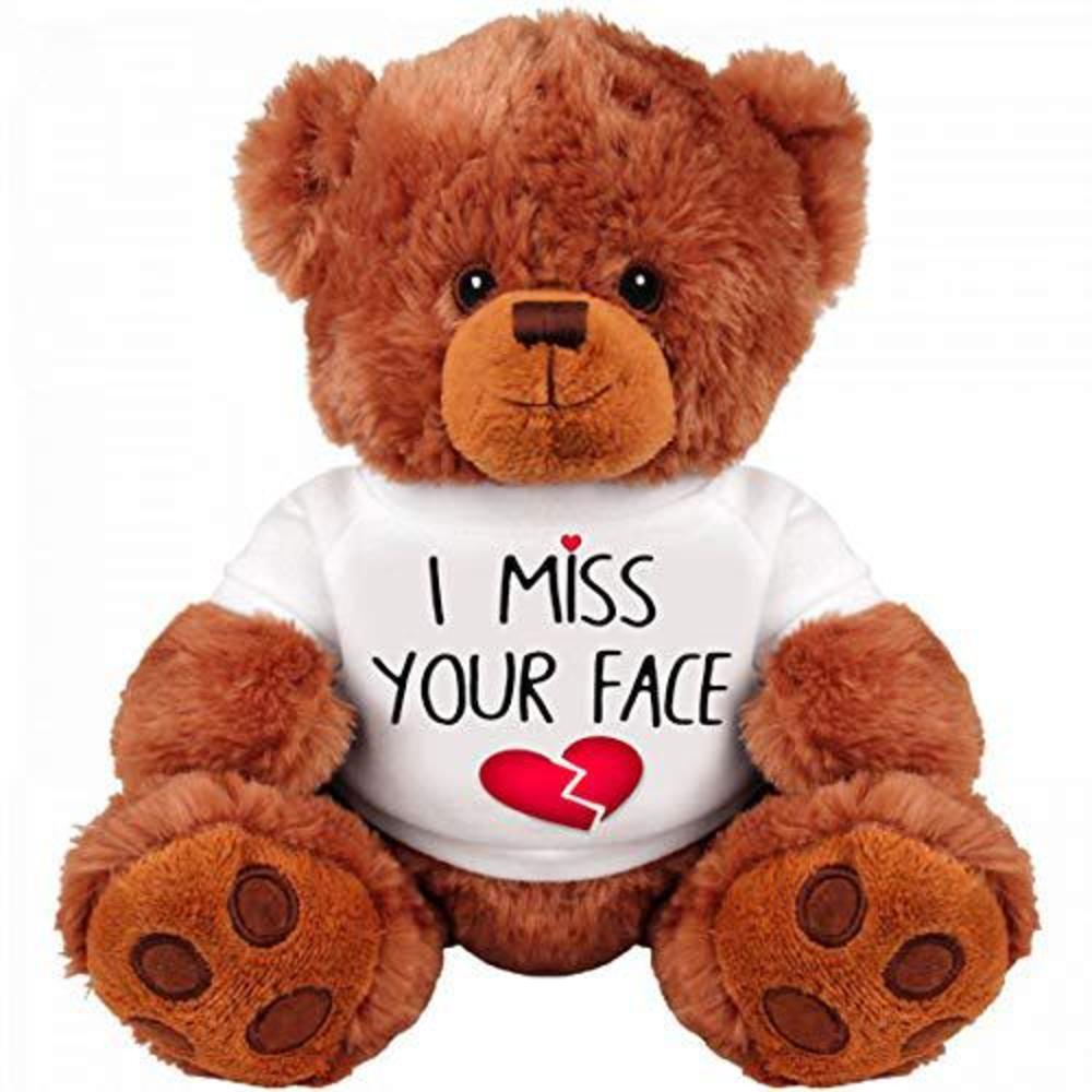 SinMan i miss you gifts large 13 inch teddy bear i miss your face- cute unique long distance relationships gift, friend, couples, re
