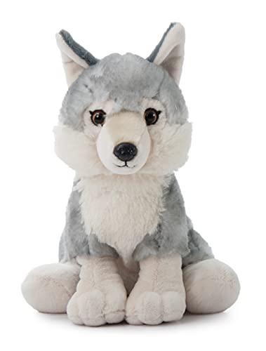 The Petting Zoo the petting zoo wolf stuffed animal, gifts for kids, wild  onez zoo animals, grey wolf plush toy 12 inches