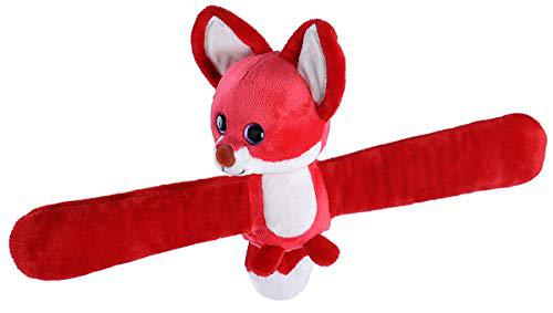 wild republic scented huggs fox plush toy, slap bracelet, stuffed animal,  kids toys, strawberry, 8