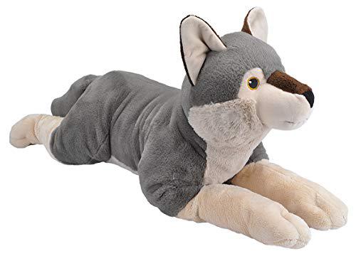 Wild Republic wild republic ecokins jumbo wolf, stuffed animal, 30 inches,  gift for kids, plush toy, made from spun recycled water bottles,