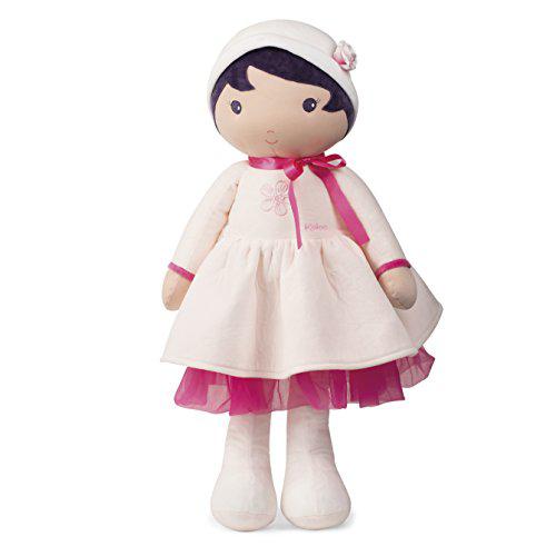 kaloo tendresse my first fabric doll perle k 31.2? xxl soft plush figure in cream dress and pink tulle petticoat with baby sa