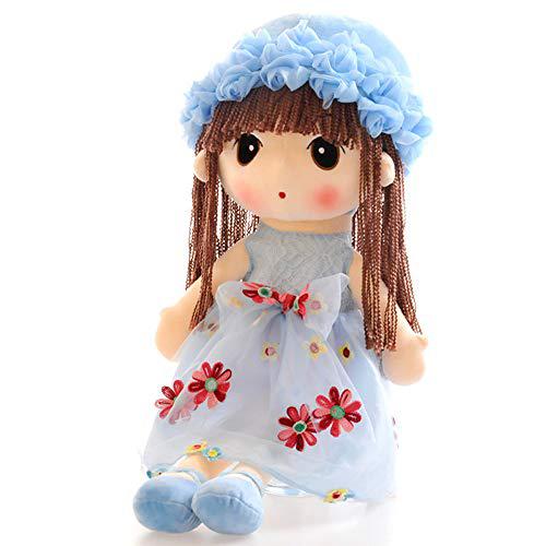 tvoip tulle skirt princess plush toy phial dolls children girls doll cute little girl dolls, 18 inch (blue)