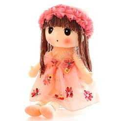 Tvoip Tulle Skirt Princess Plush Toy Phial Dolls children girls Doll cute Little girl Dolls, 18 Inch (Pink)