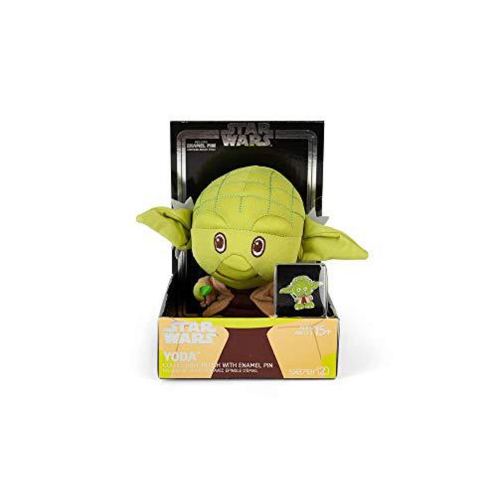 Underground Toys star wars jedi master yoda stylized plush character and collectible metal enamel pin | plush doll measures 7 inches tall