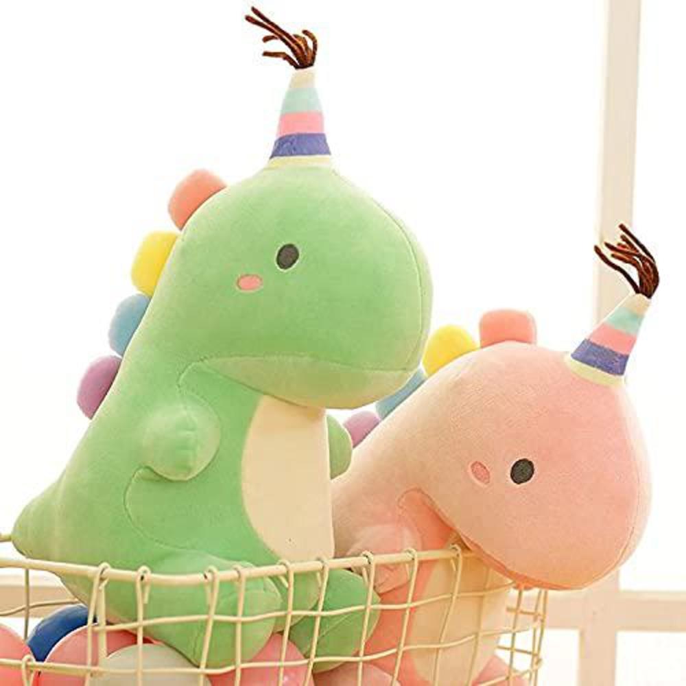 vhyhcy stuffed animal plush toys, cute dinosaur toy, soft dino plushies for kids plush doll gifts for boys girls (green, 9 inch)