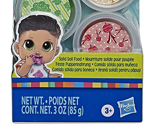baby alive solid doll food refill, includes 3 doll foods, 1 fork, toy accessories for kids ages 3 years old and up