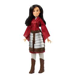 disney mulan fashion doll with skirt armor, shoes, pants, and top, inspired by disney's mulan movie, toy for kids and collect