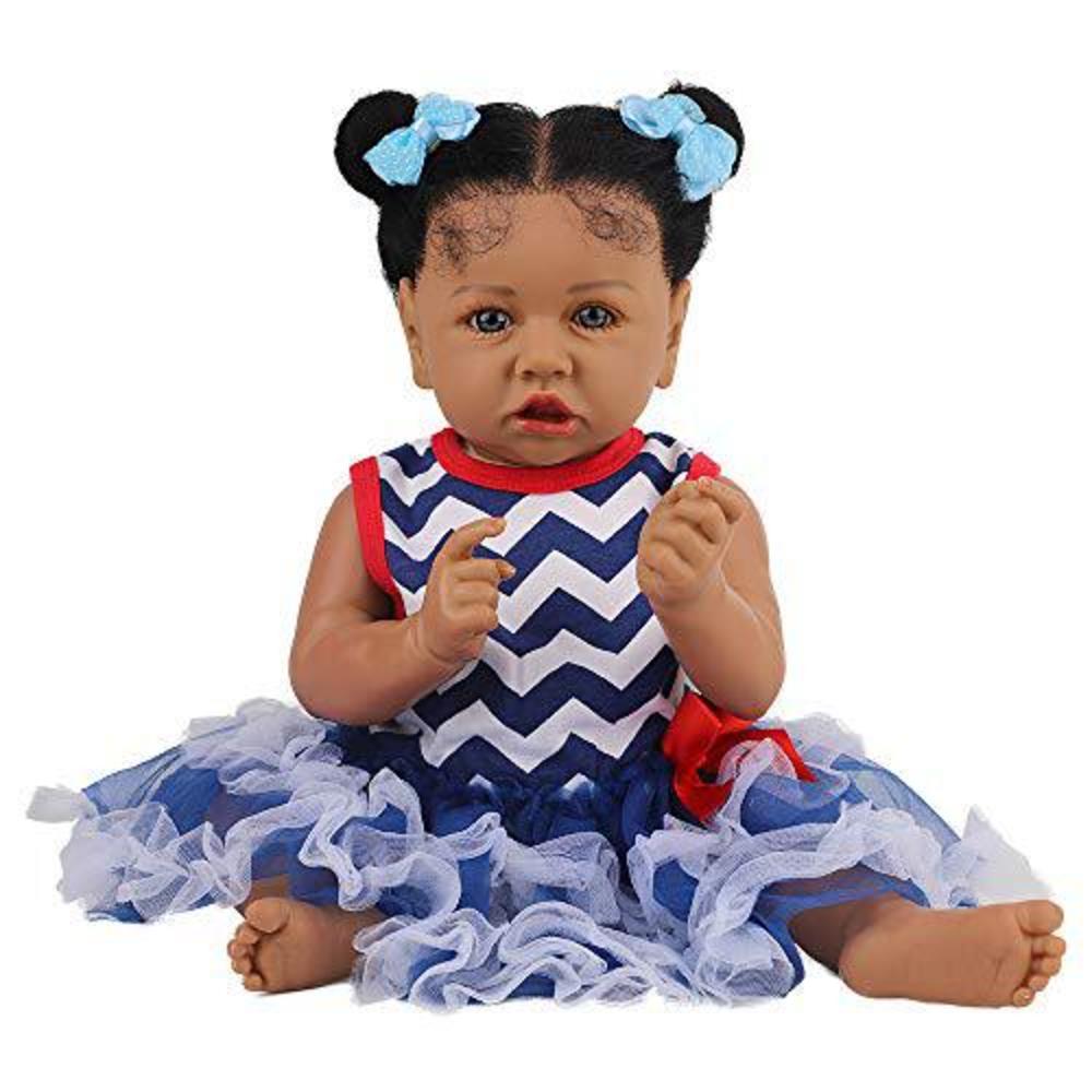 hoomai lifelike reborn baby dolls with soft body african american realistic girl doll 22.8 inch best birthday gift set