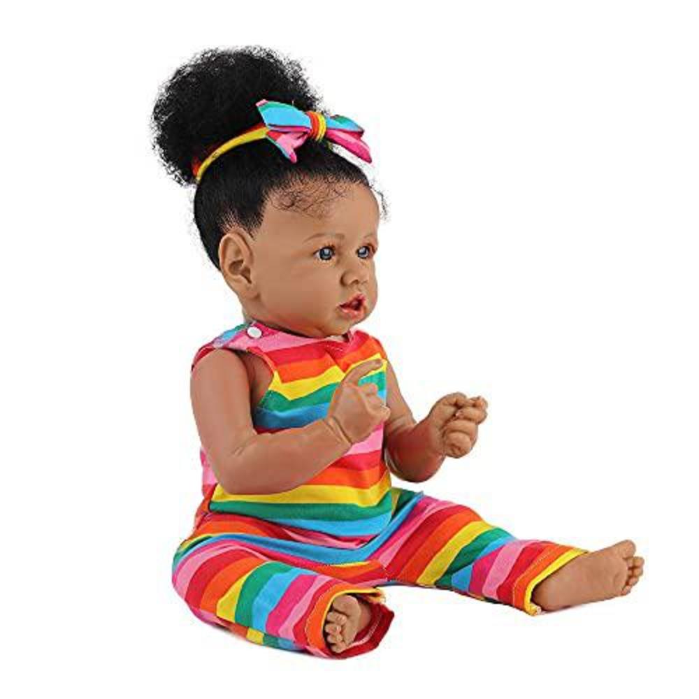 hoomai lifelike reborn baby dolls with soft body african american realistic girl doll 22.8 inch best birthday gift