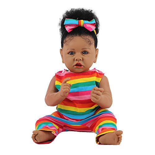 hoomai lifelike reborn baby dolls with soft body african american realistic girl doll 22.8 inch best birthday gift