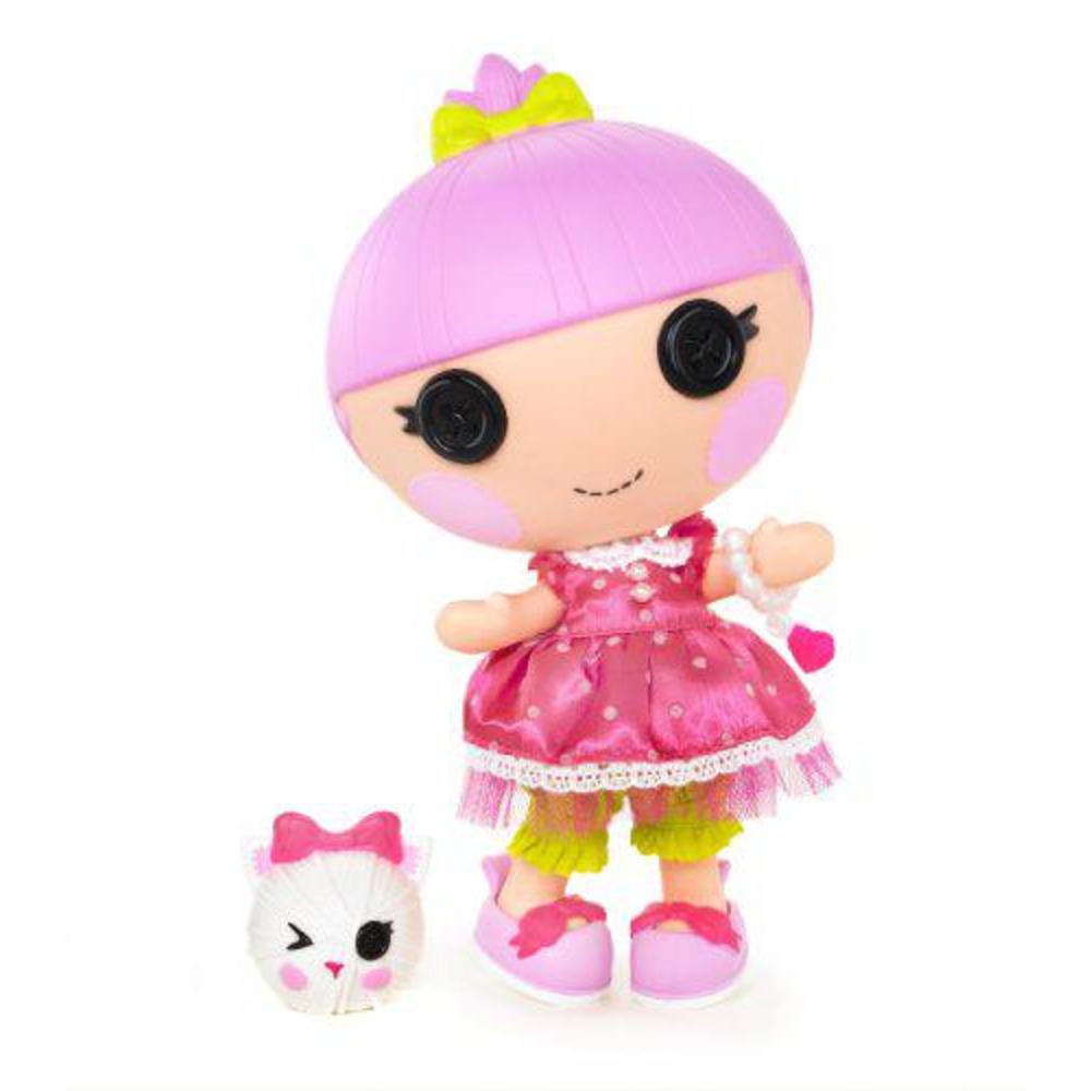 lalaloopsy littles doll - trinket sparkles with pet yarn ball kitten, 7" princess doll with changeable pink outfit and shoes,