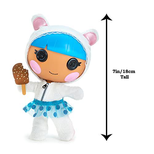 lalaloopsy littles doll - bundles snuggle stuff with pet yarn ball bear, 7" winter-themed doll with changeable blue and white