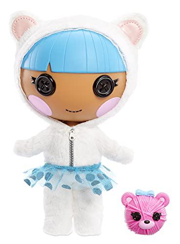 lalaloopsy littles doll - bundles snuggle stuff with pet yarn ball bear, 7" winter-themed doll with changeable blue and white