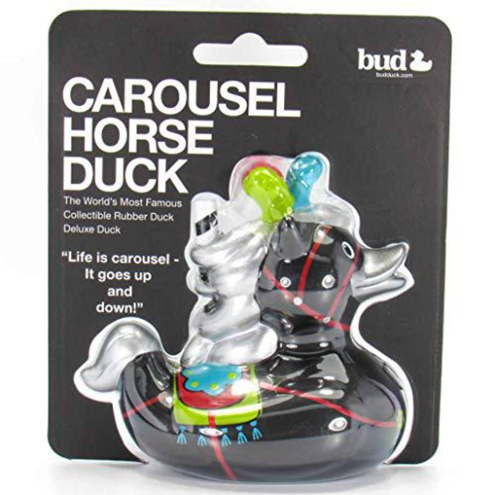 Budduck carousel horse rubber duck by bud ducks | elegant gift ready packaging - "life is like a carousel - it goes up and down!" | c