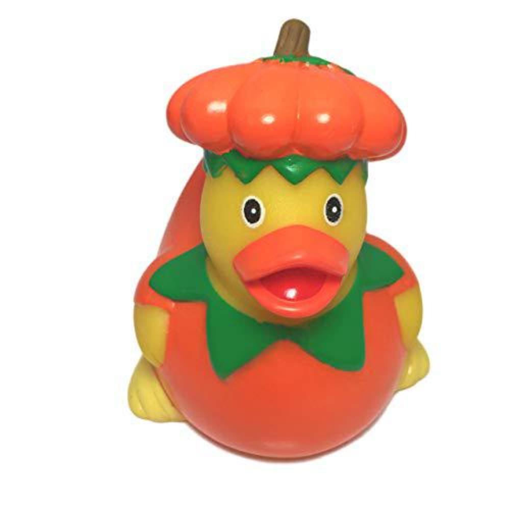 ducky city 3" halloween pumpkin rubber duck [floats upright] - baby safe bathtub bathing toy