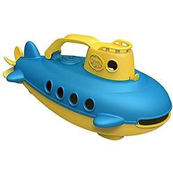Green Toys Submarine in Yellow & blue - BPA Free, Phthalate Free, Bath Toy with Spinning Rear Propeller. Safe Toys for